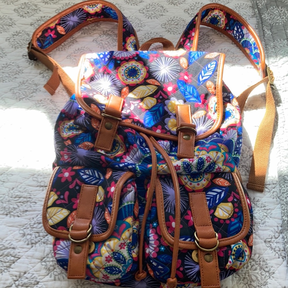 Happy, colorful cloth back back